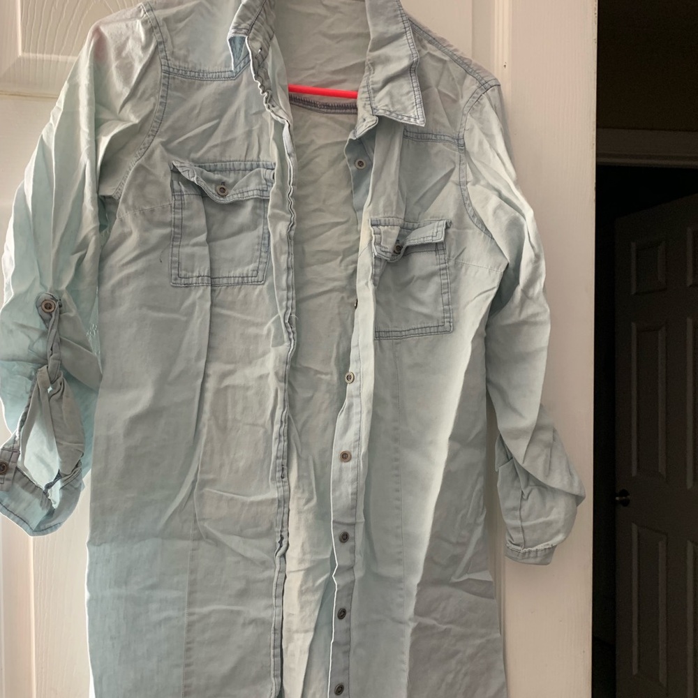 Denim button up dress